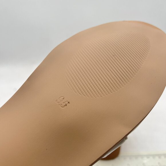 FSJ White Closed Toe Low Block Heel Woven Roman Ankle Strap Hollow Caged Sandals - Picture 6 of 8